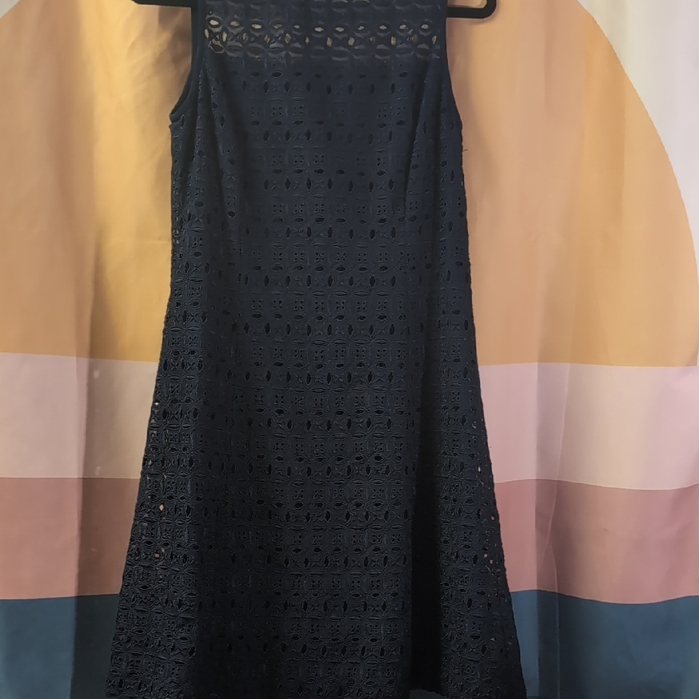 Double RLL Ralph Lauren Elegant Navy Blue Lace Dress Size Medium